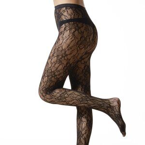#1427 MeMoi Women S  Blooming Floral  Fashion Net Tights - Womens